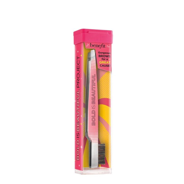 Slant tweezer & brow brush